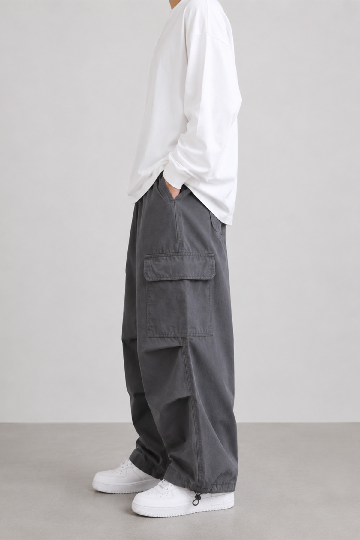 Unisex Oversize Bol Paça Çok Cepli Kargo Pantolon