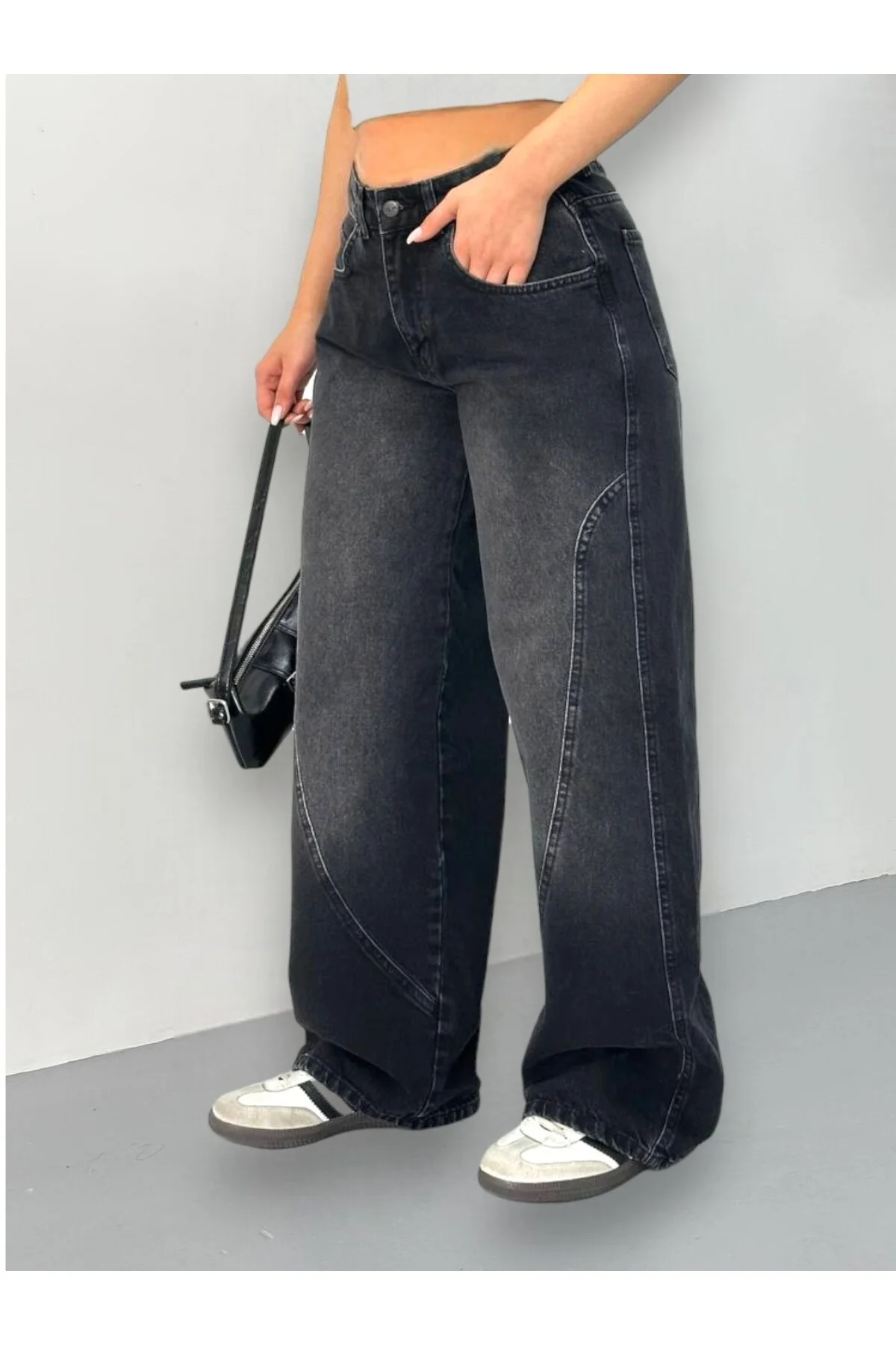 Y2k Dikiş Detay Baggy Bol Paça Jean Yeni Sezon Trend