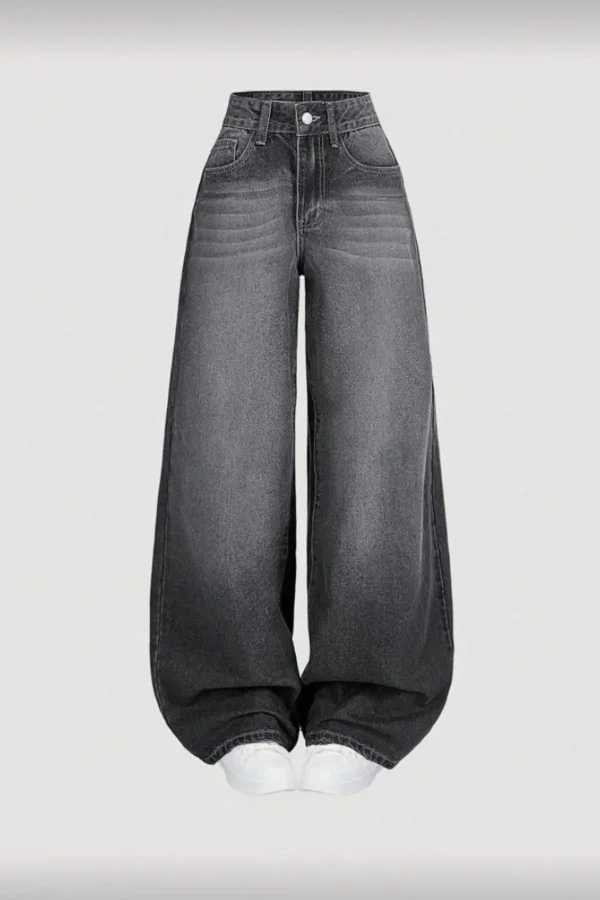 Füme Yıkamalı Bol Paça Baggy Jean Pantolon Rotro
