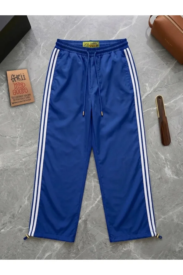 Üç Şeritli Unisex Düz Baggy Eşofman bel Paça Lastikli