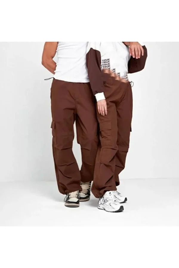 Y2k Unisex Baggy Tactical Kargo Paraşüt Pantolon Ayarlanabilir Bel Ve Paçalar