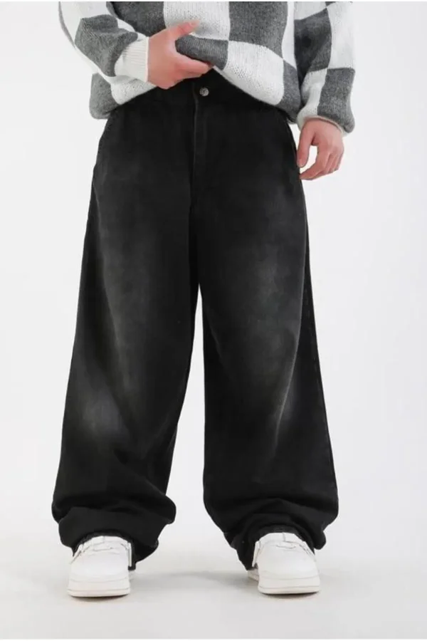 Füme Yıkamalı Vintage Baggy Jean